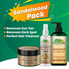 Sandalwood Pack - Enhances Skin Brightness, Lightens Dark Spots & Promotes Hair Growth - ChiltanPure