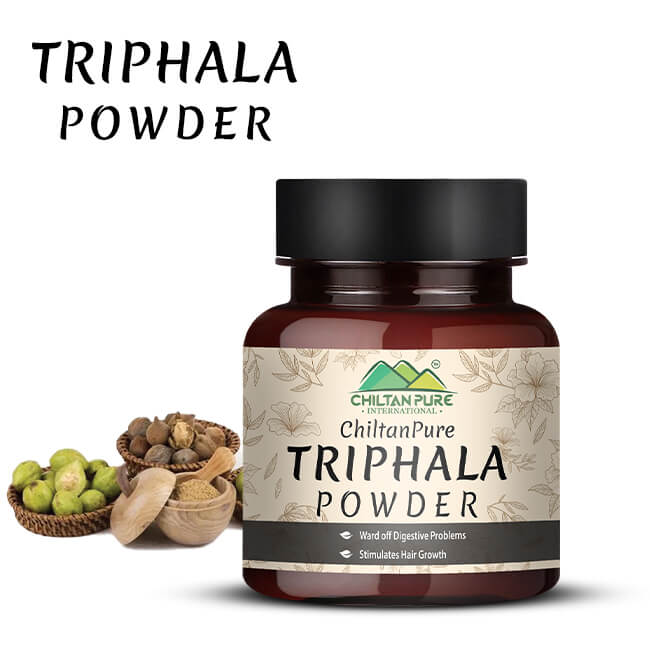 Triphala Powder – Wards off Digestive Problems, Stimulates Hair Growth, Natural Laxative & Aids in Wight Loss - ChiltanPure