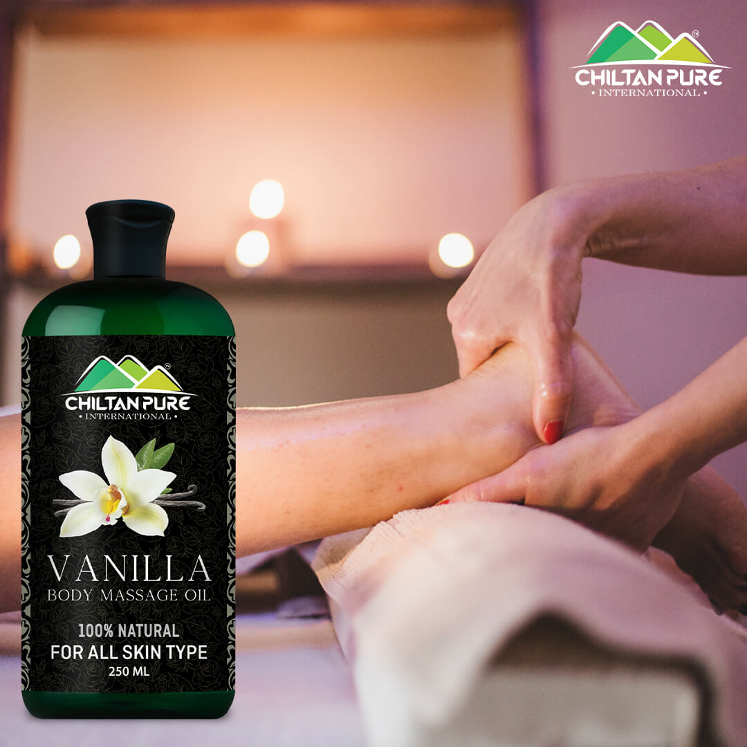 Vanilla Body Massage Oil [Best For Babies &amp; Sensitive skin] - ChiltanPure