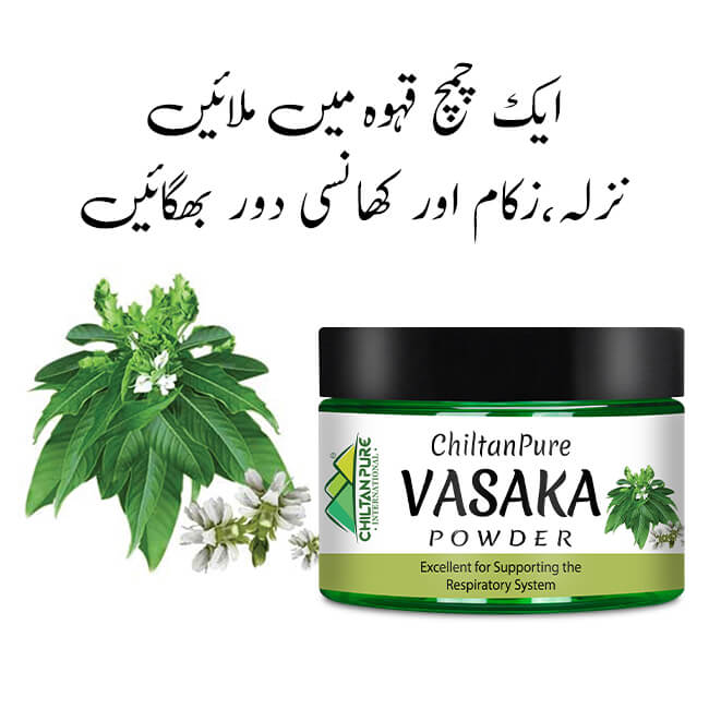 Vasaka Powder – Potent Bronchodilator, Treats Respiratory Problems & Anti-Allergic for Cold & Skin Problems, Reduces Extra Heat from Body - ChiltanPure