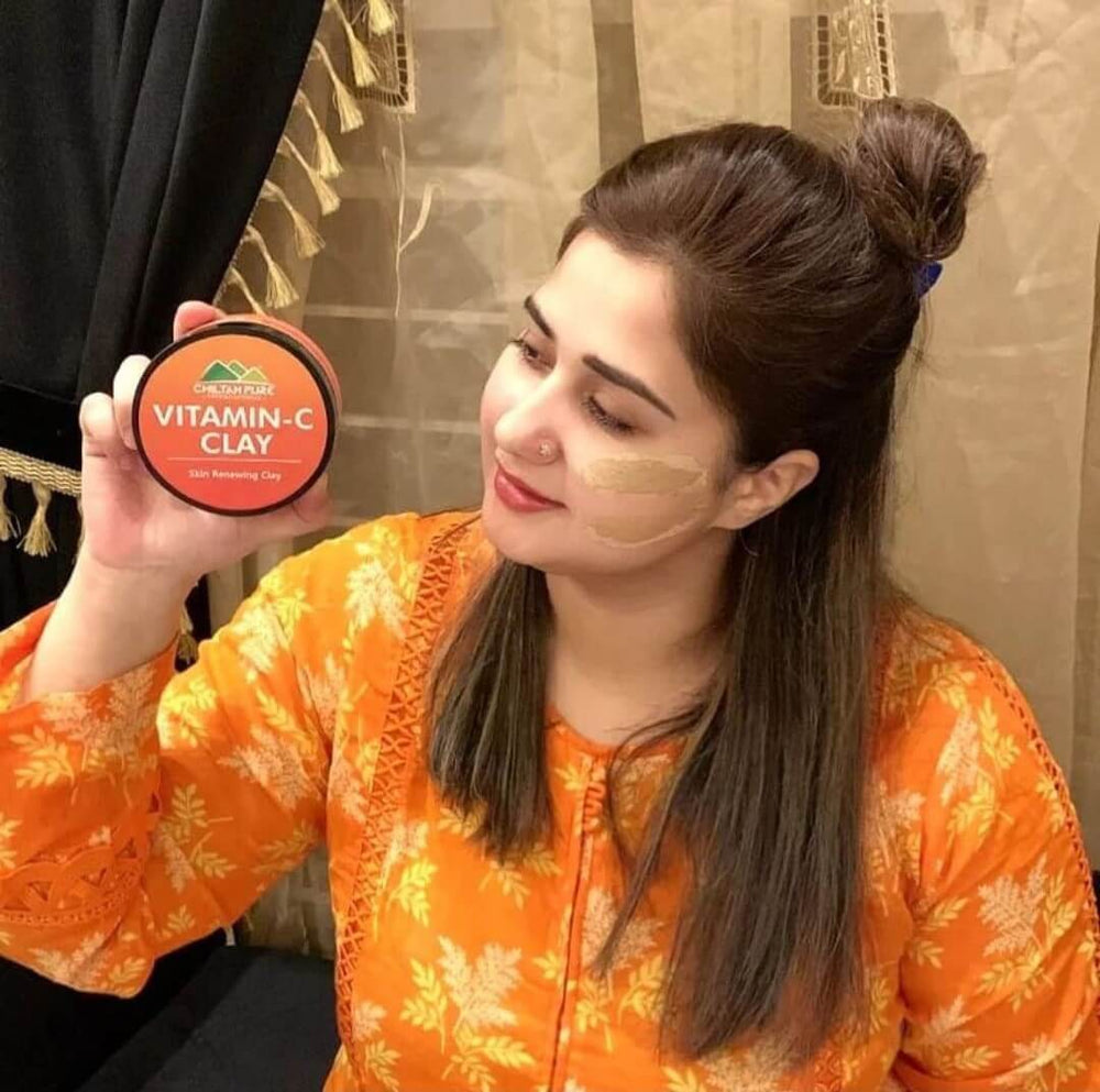 Vitamin C Clay – Reduce the Appearance of uneven skin tone, give Healthy Skin, Promote Collagen Production, prevent premature aging – 100% Organic - ChiltanPure