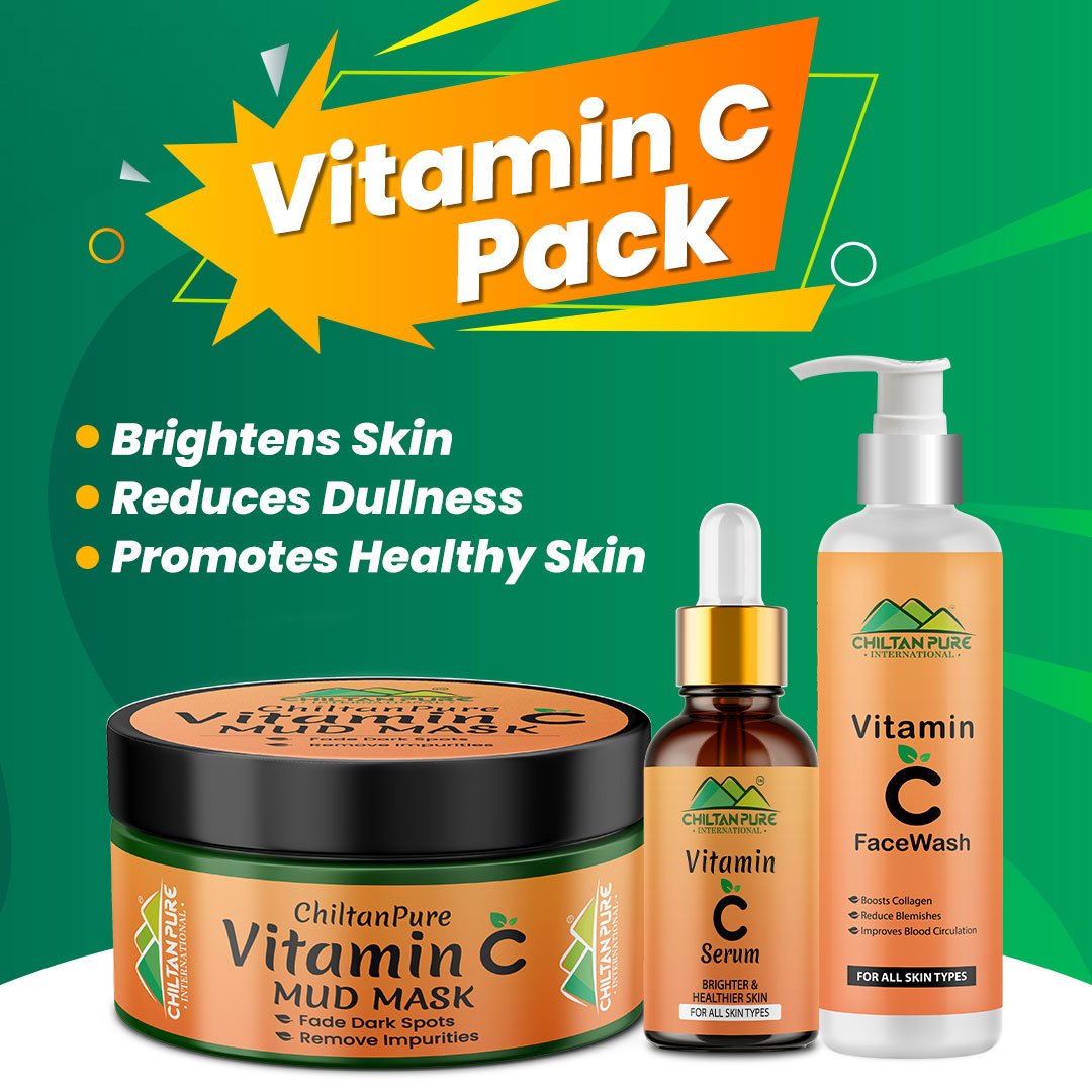 Vitamin C Pack - Boosts Collagen Production, Reduces Dullness and Enhances Skin’s Glow - ChiltanPure
