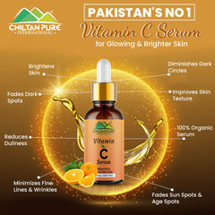 Vitamin C Serum 🍊 for Face -Best for Reducing Wrinkles, lines & Dark Circles also Promotes Shiny and Healthier Skin - ChiltanPure