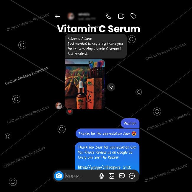 Vitamin C Serum 🍊 for Face -Best for Reducing Wrinkles, lines & Dark Circles also Promotes Shiny and Healthier Skin - ChiltanPure