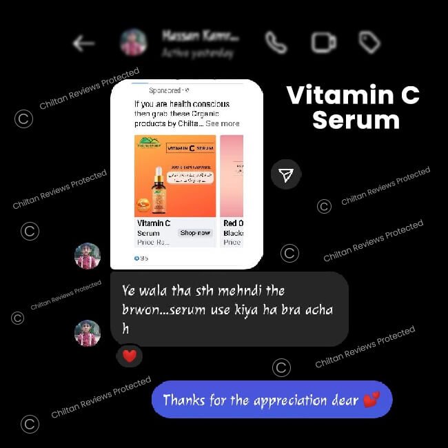 Vitamin C Serum 🍊 for Face -Best for Reducing Wrinkles, lines & Dark Circles also Promotes Shiny and Healthier Skin - ChiltanPure