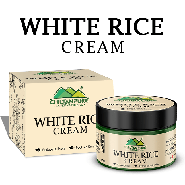 White Rice Cream – Improves Skin Texture, Gentle Exfoliant, Makes Skin Glowy, Soothes Sunburn & Irritation - ChiltanPure