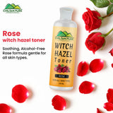 Witch Hazel Toner with Rose – Helps in Shrink Pores, Soothe Puffy Eyes & Improves Skin Tone, For All Skin Types - ChiltanPure
