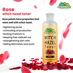 Witch Hazel Toner with Rose – Helps in Shrink Pores, Soothe Puffy Eyes & Improves Skin Tone, For All Skin Types - ChiltanPure