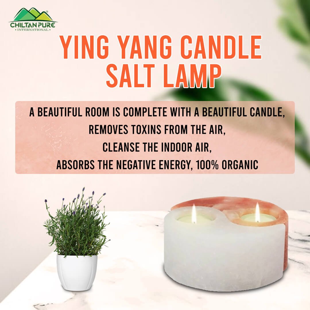 Ying Yang Shape Pink Salt Candle - A beautiful room is complete with a beautiful candle, removes toxins from the air, Cleanse the indoor air, absorbs the negative energy, 100% organic - ChiltanPure